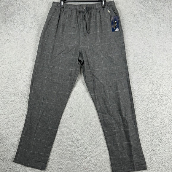 Polo Ralph Lauren‎ Mens Pajama Bottom Large Gray Sleepwear Lounge Drawstring NEW - Picture 1 of 7